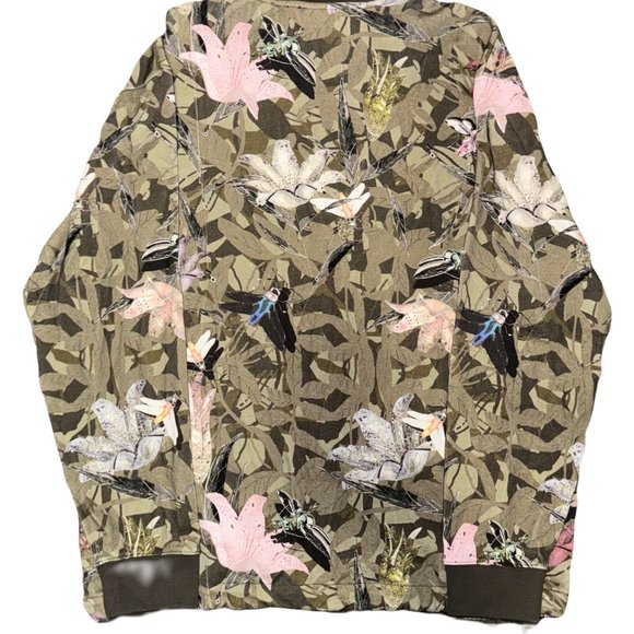 Hugo Boss Men's Green Long Sleeve Floral 1/4 Zip Sweatshirt Sweater Size XXL - Picture 2 of 5